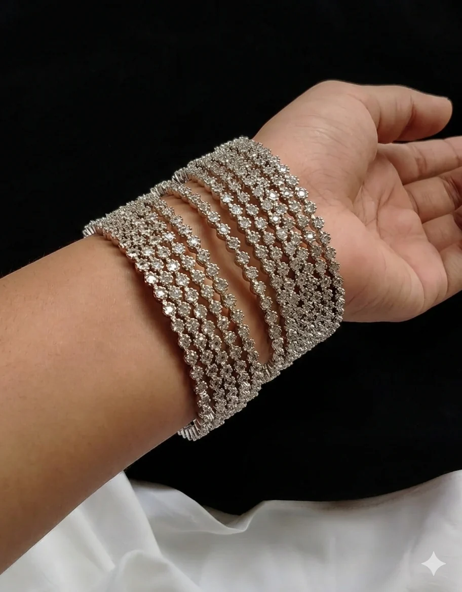 American Diamond 4 pcs Bangles -1944 - Image 4