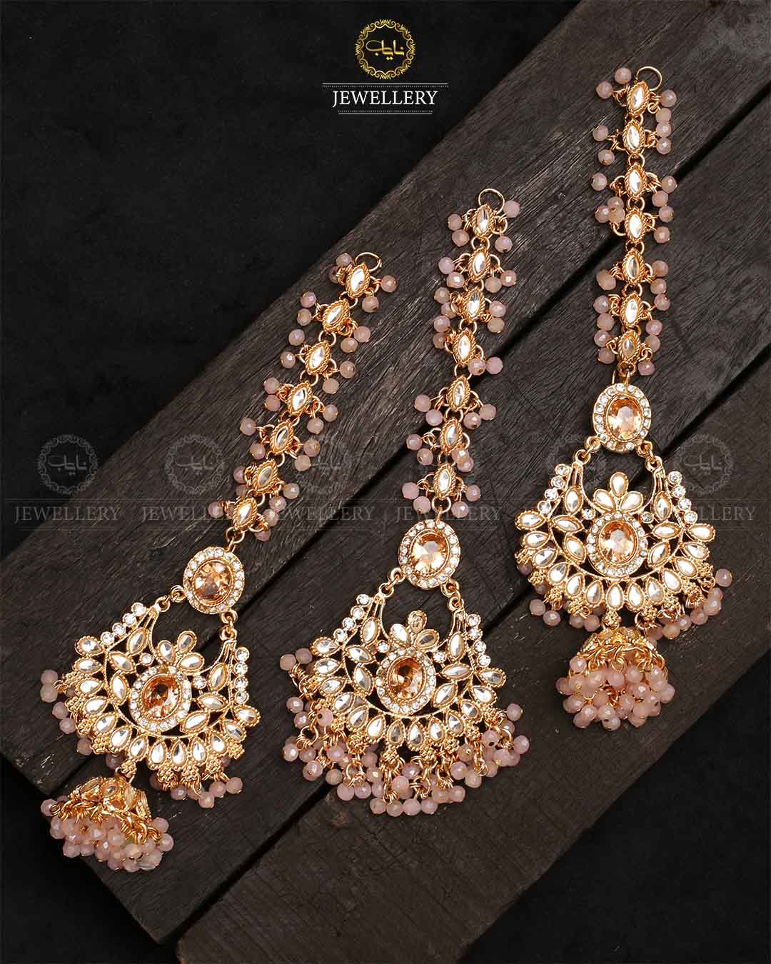 Decent Long shara jhumka tika-2321-Golden - Image 6