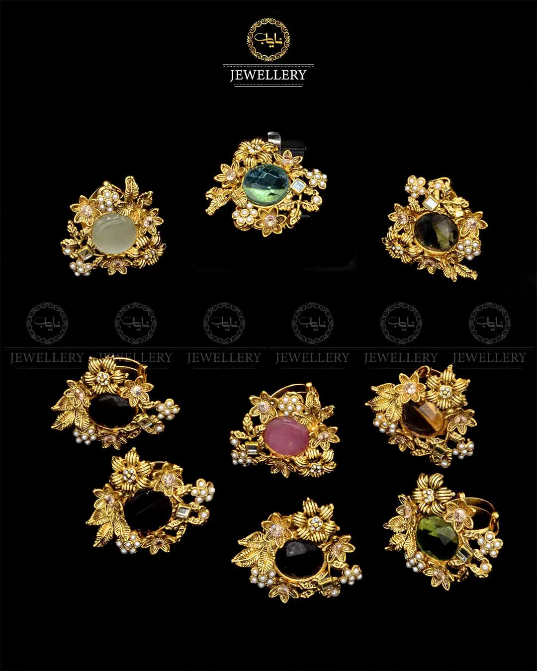 Designer Doublet Stone Adjustable Ring NJ-1866 - Image 3