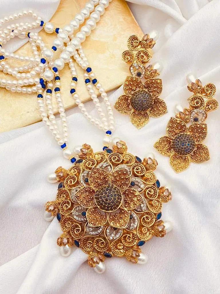 Designer flower Mala set NJ-1639 - Image 6