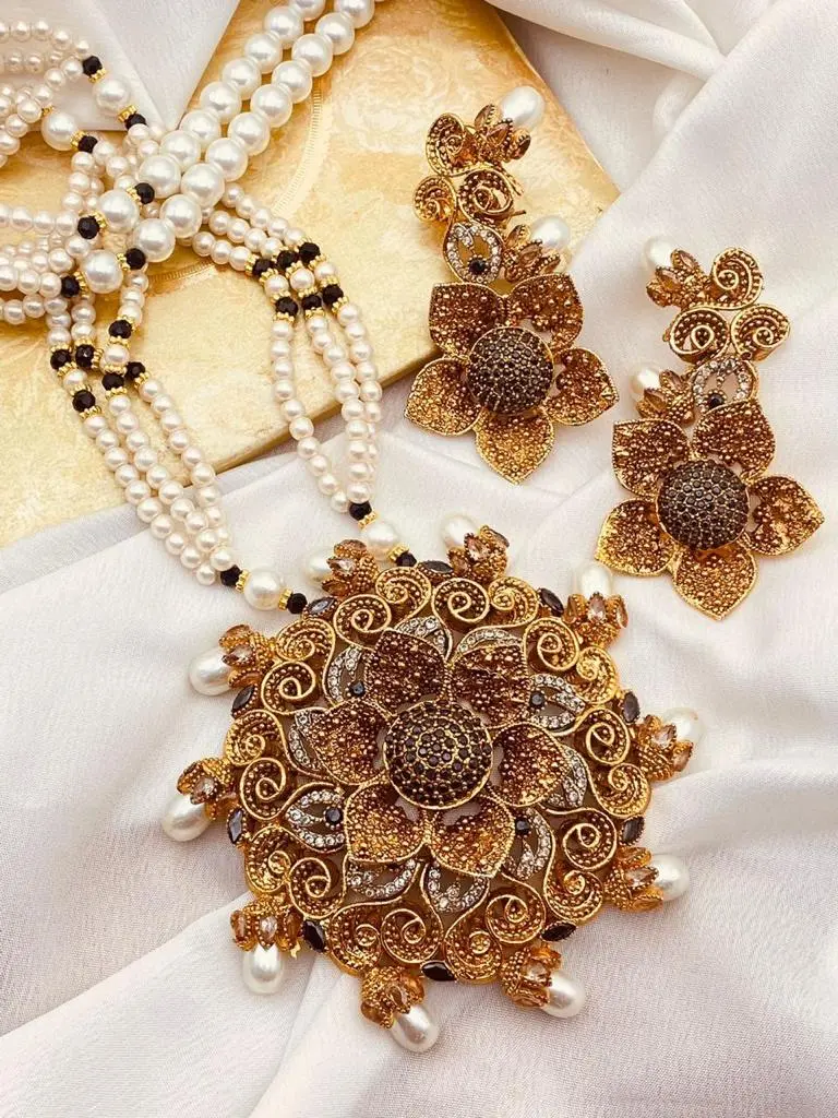 Designer flower Mala set NJ-1639 - Image 7