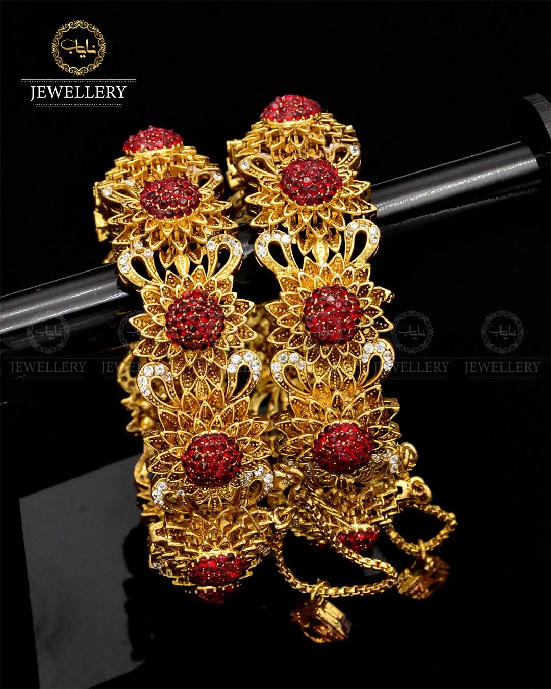 Designer Hand made Flower Openable Bangles NJ-1764 - Image 3