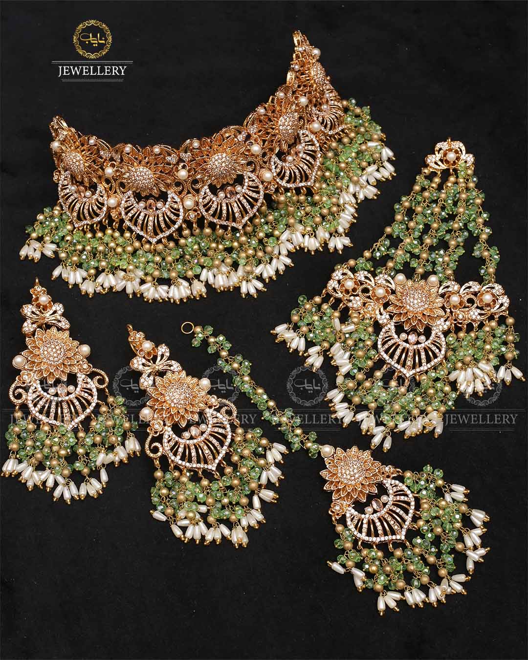 Designer Real stone Bridal set NJ -1673 - Image 3