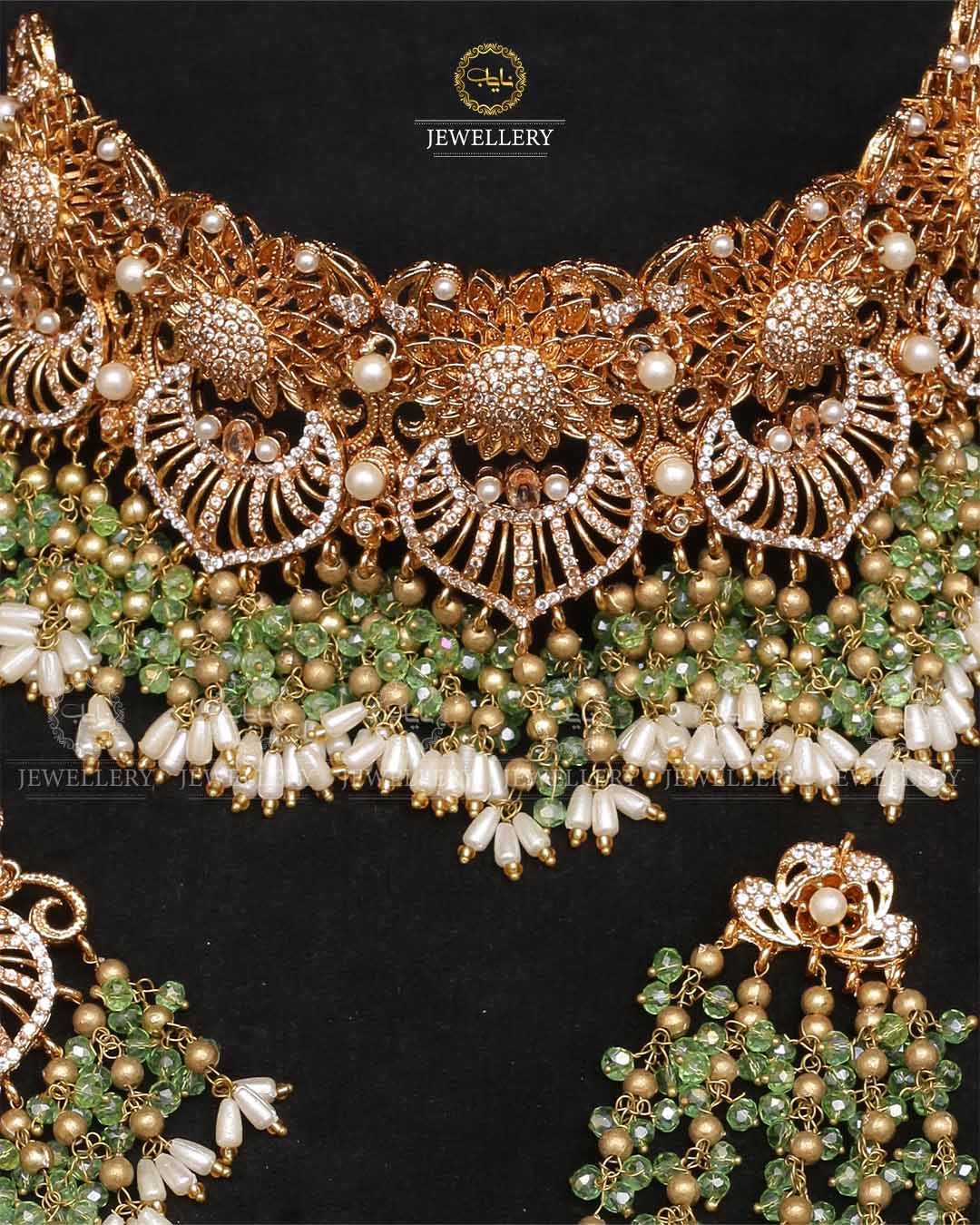 Designer Real stone Bridal set NJ -1673 - Image 4