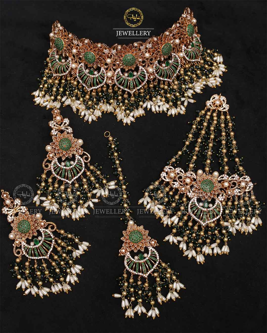 Designer Real stone Bridal set NJ -1673 - Image 5