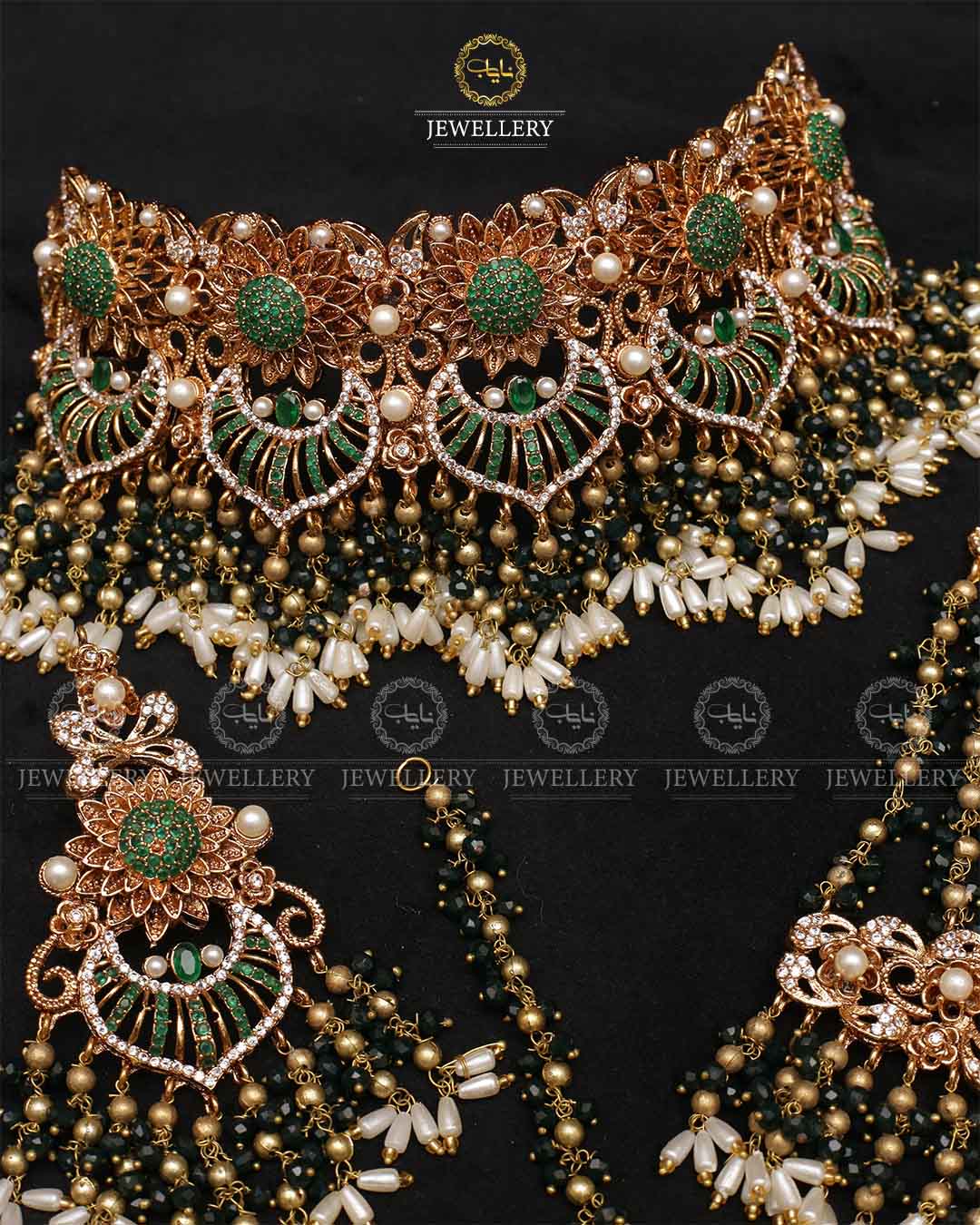 Designer Real stone Bridal set NJ -1673 - Image 6