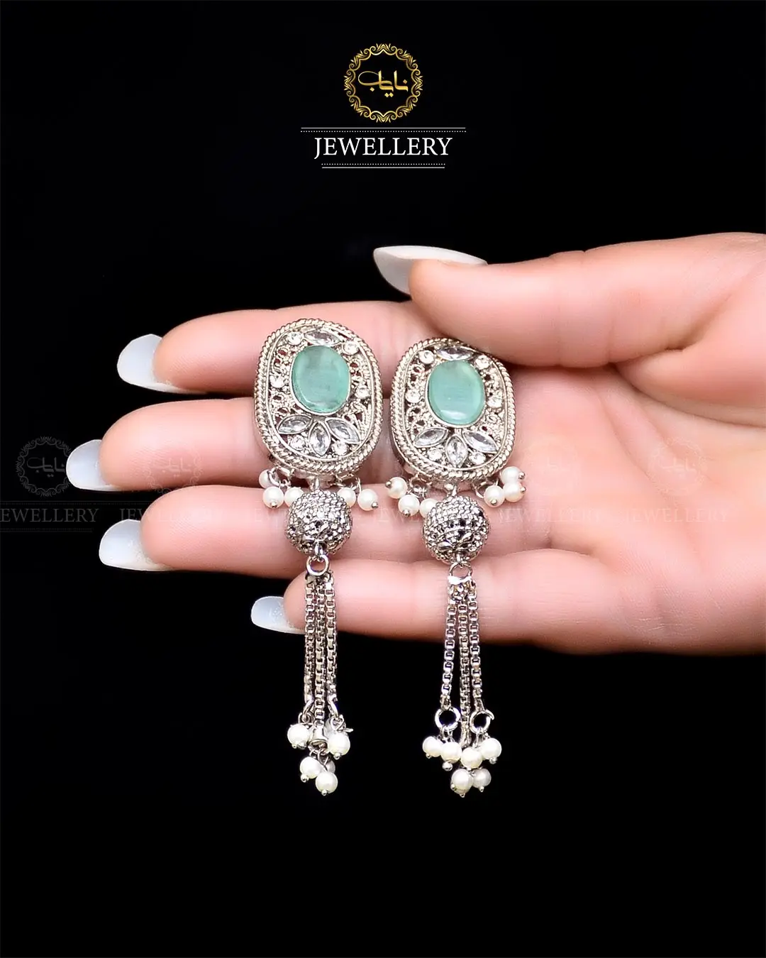 Egyptian Jhumki NJ-1757-Silver - Image 4