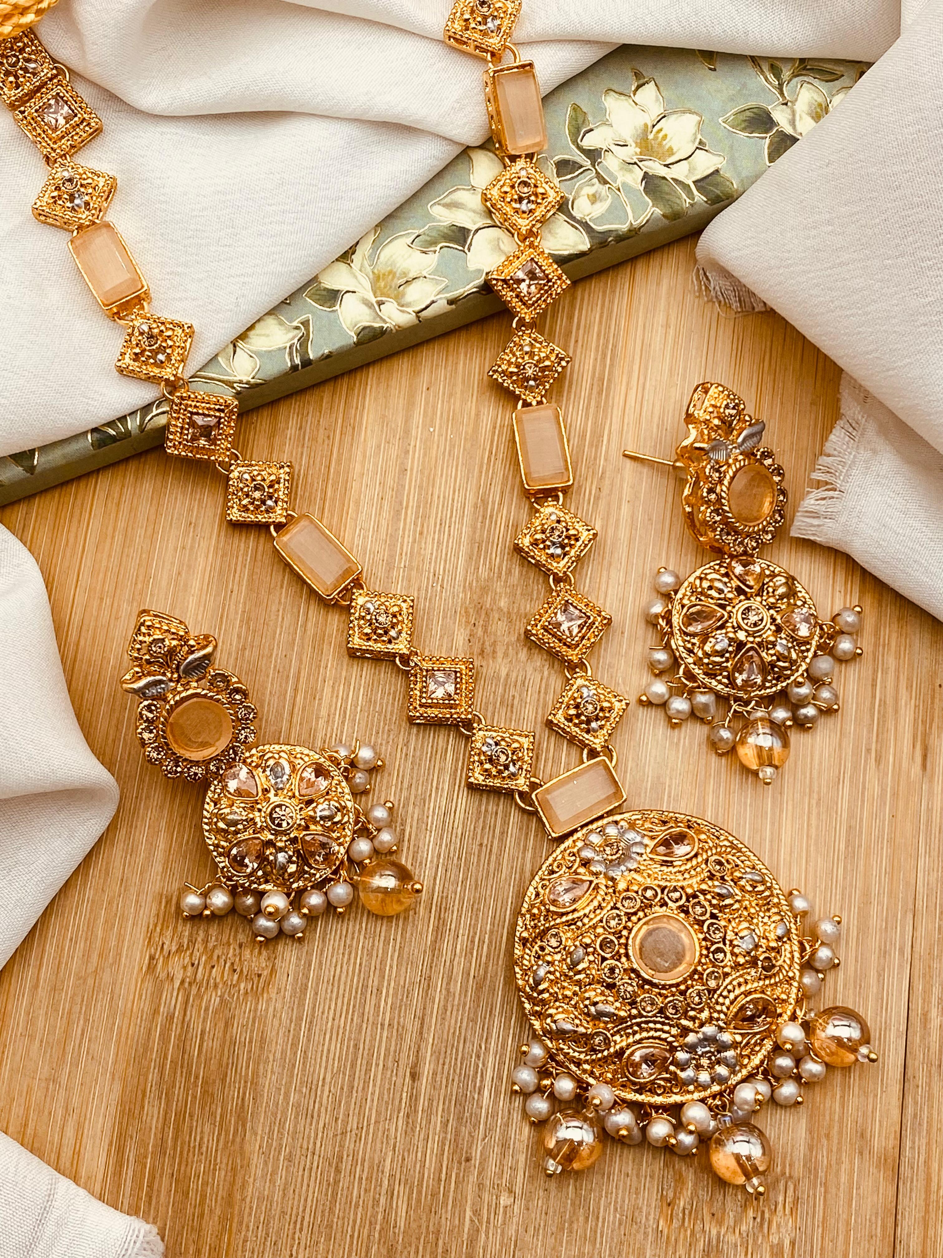 Latest Style Egyptian Mala With Earring NJ-1503 - Image 10