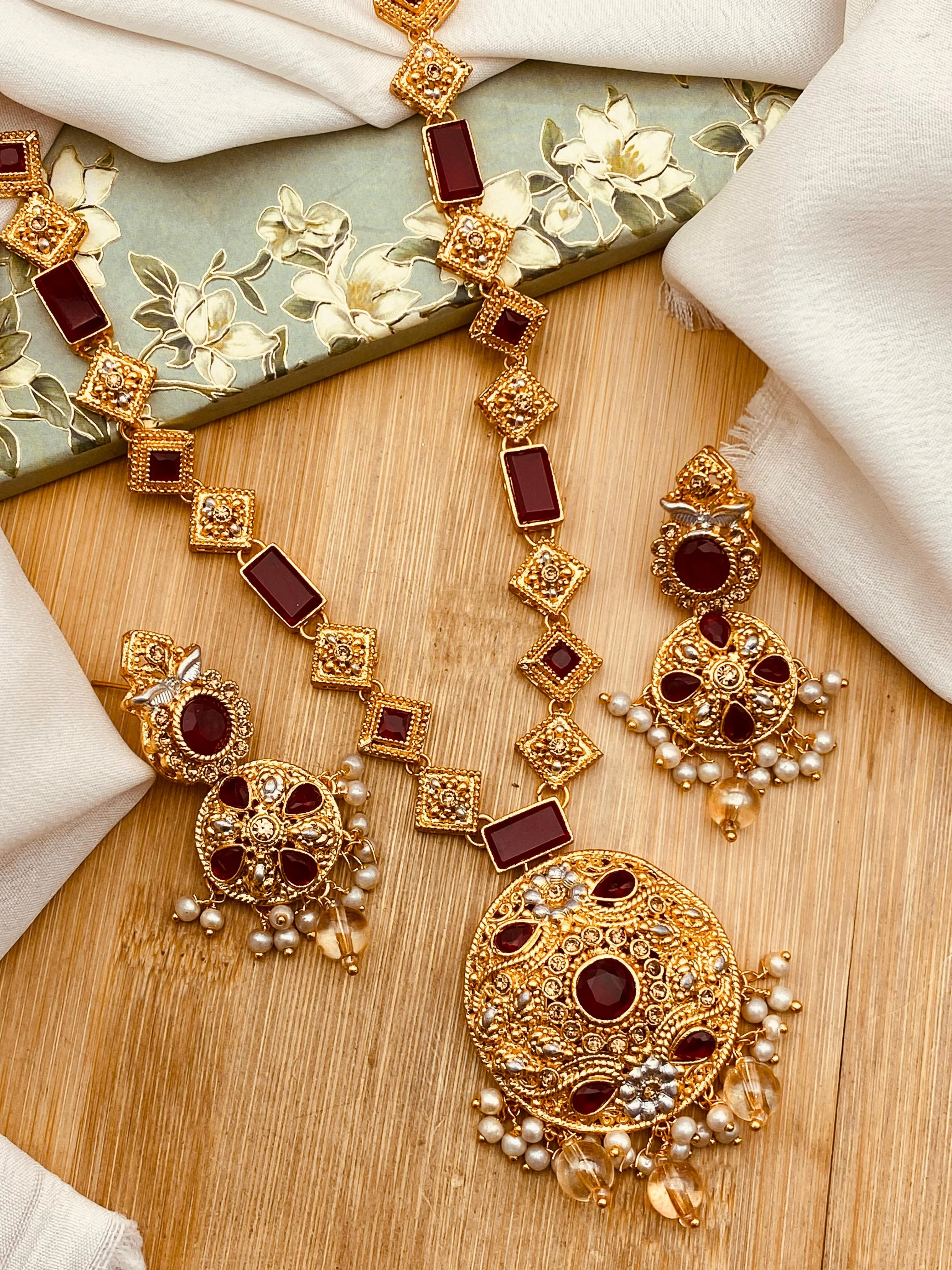 Latest Style Egyptian Mala With Earring NJ-1503 - Image 4