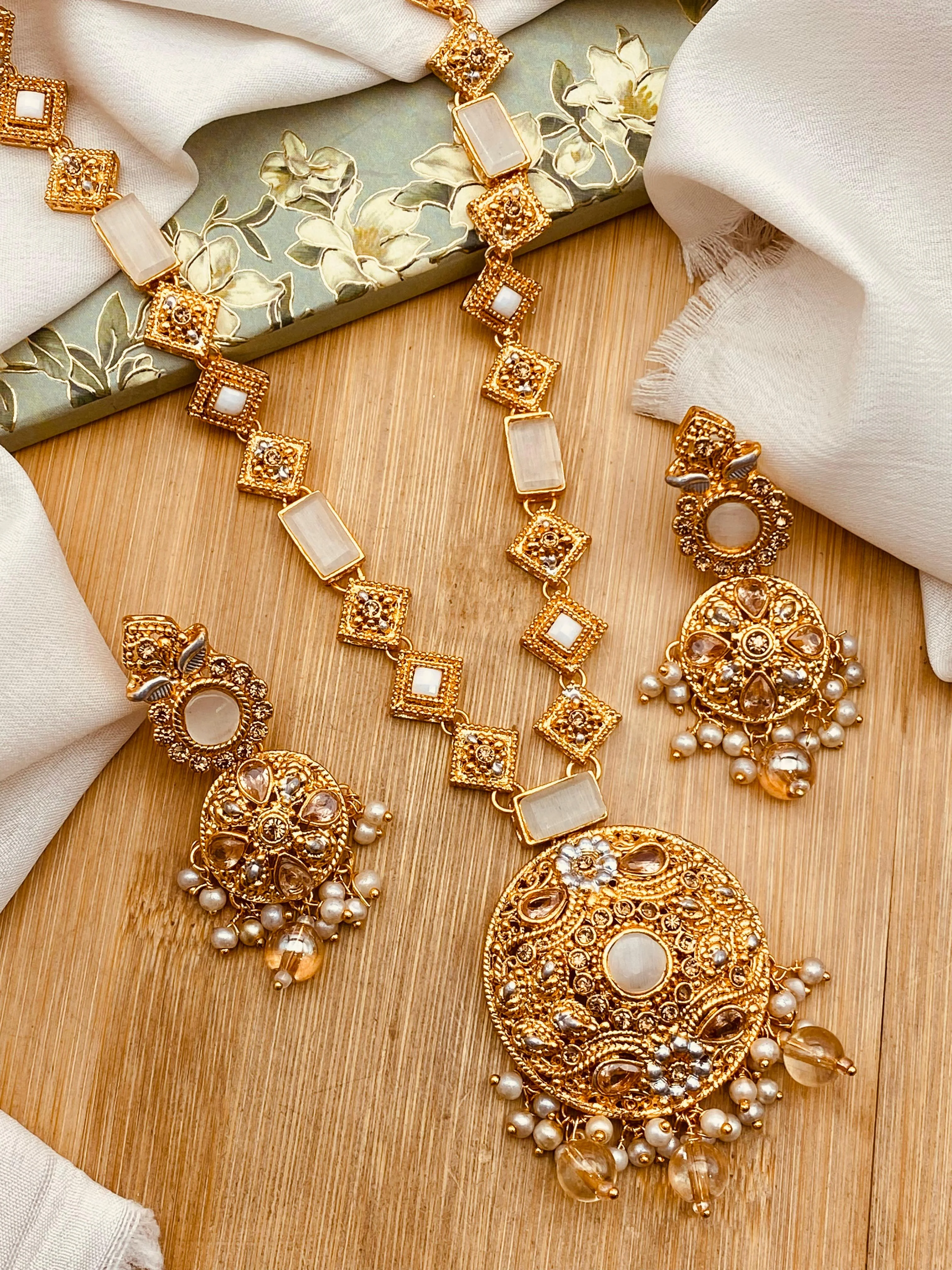 Latest Style Egyptian Mala With Earring NJ-1503 - Image 5