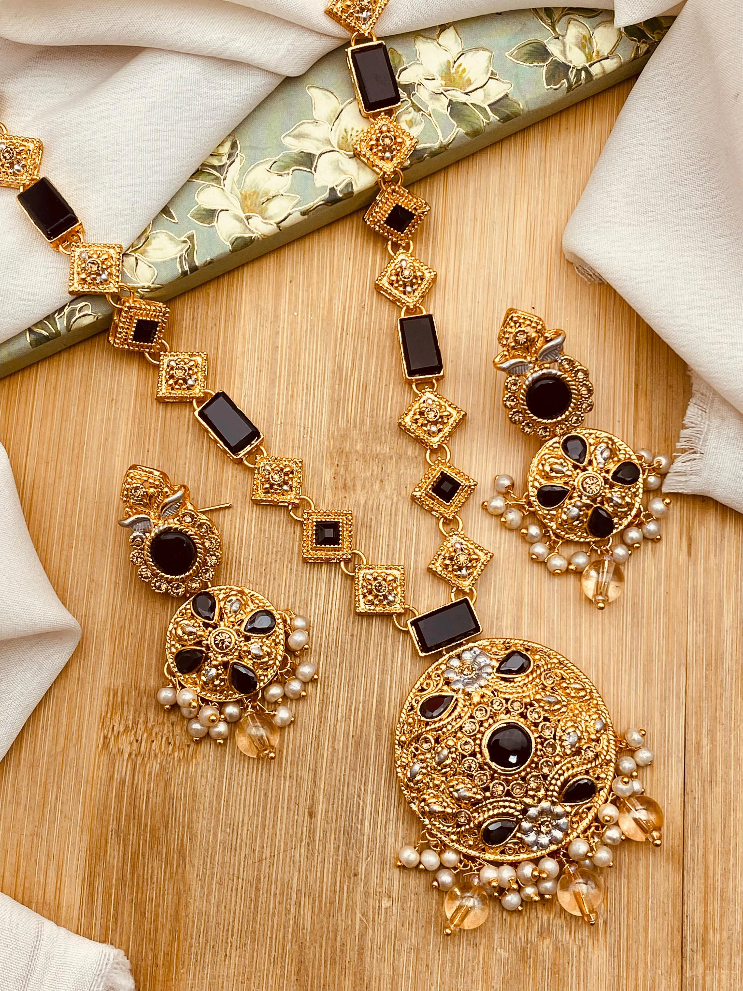 Latest Style Egyptian Mala With Earring NJ-1503 - Image 9