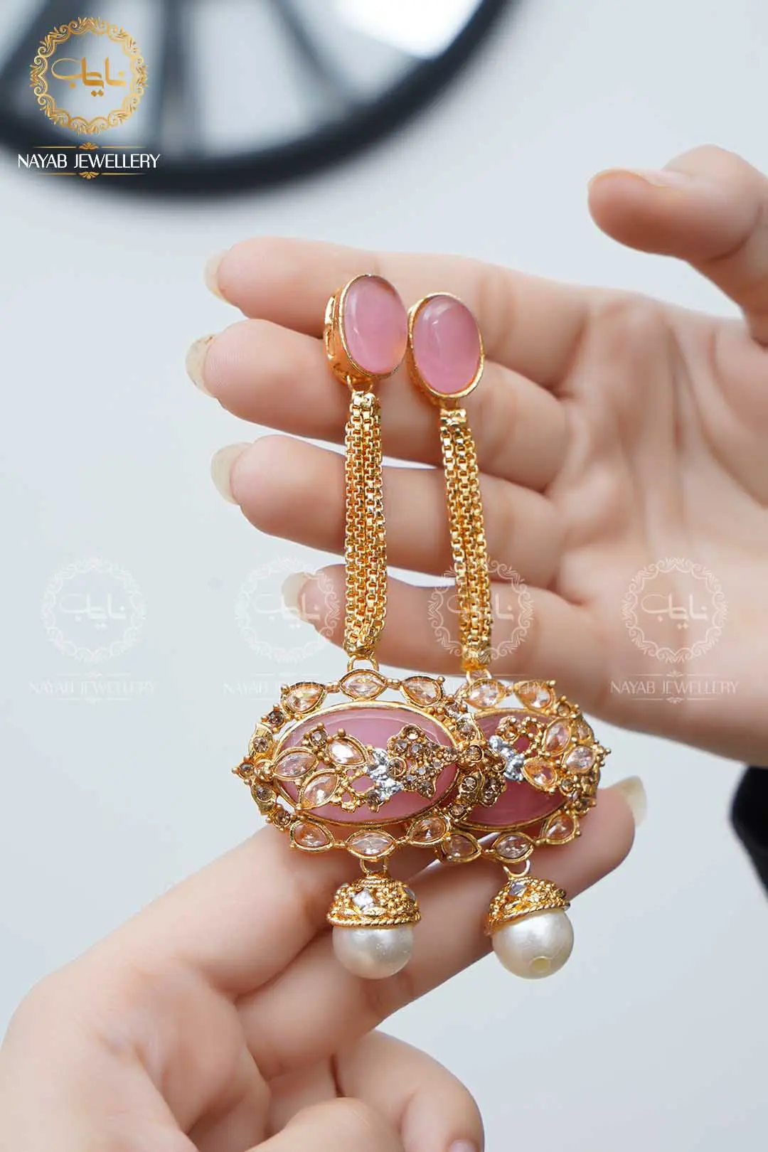 Royal Egyptian Mala Set with Long Earring NJ-1177 - Image 11