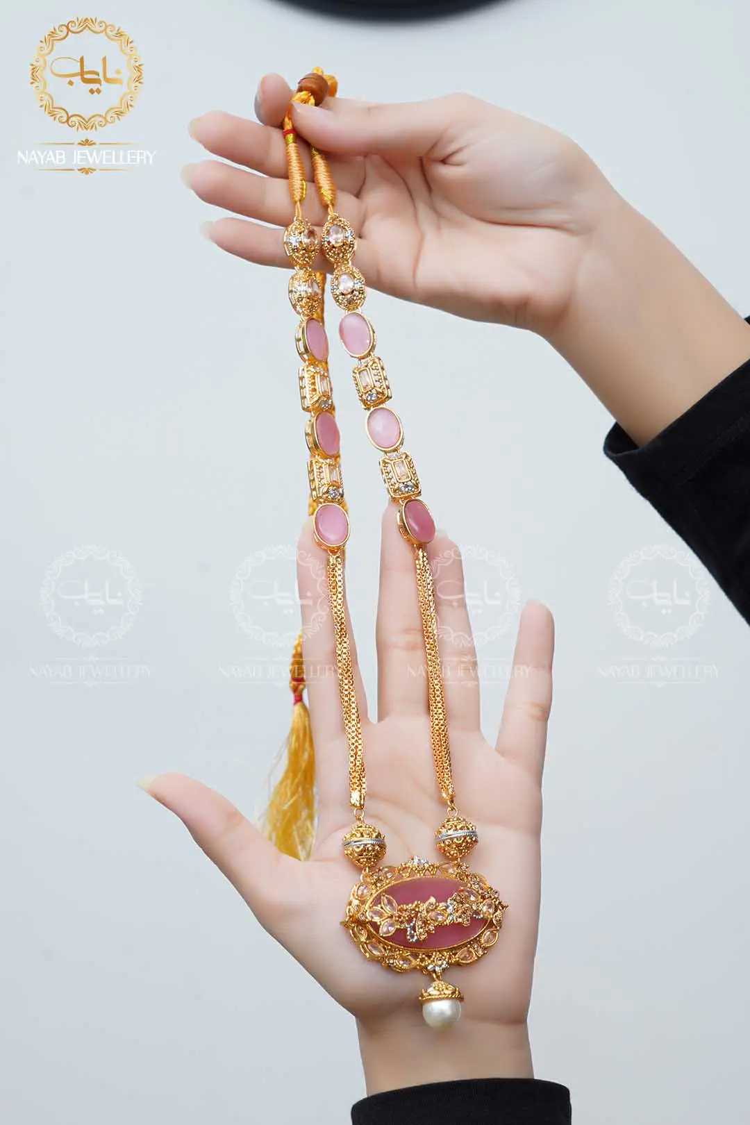 Royal Egyptian Mala Set with Long Earring NJ-1177 - Image 12