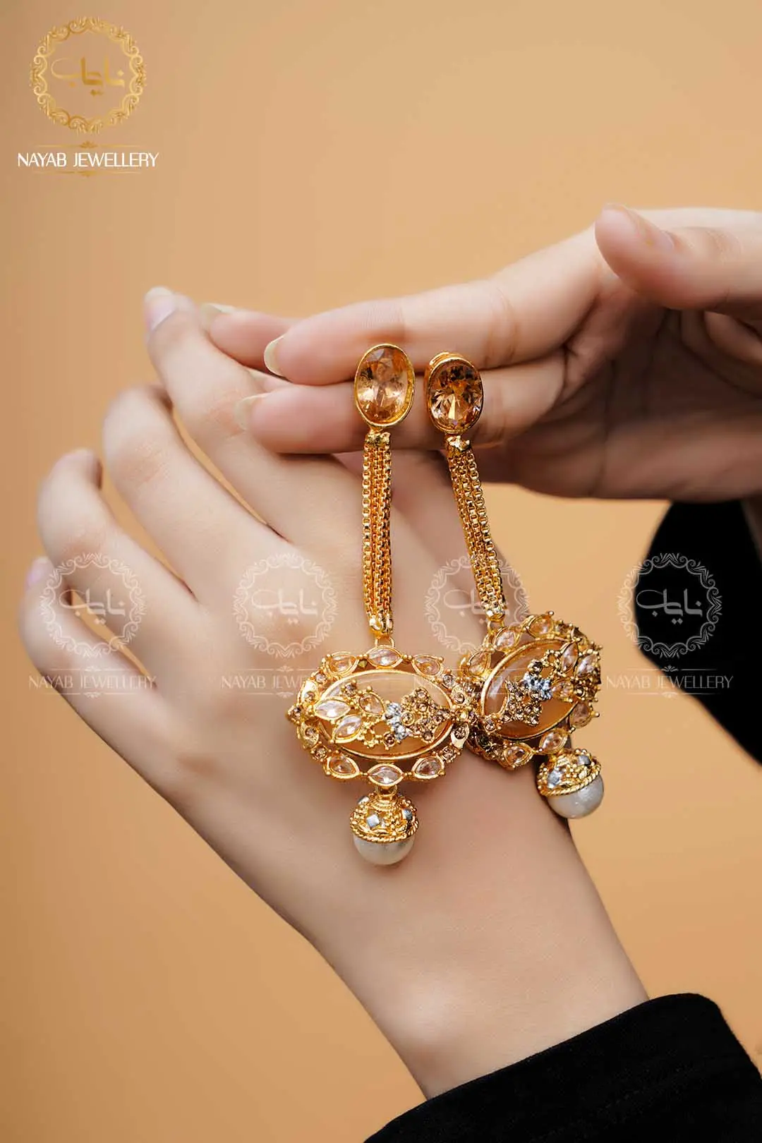 Royal Egyptian Mala Set with Long Earring NJ-1177 - Image 21