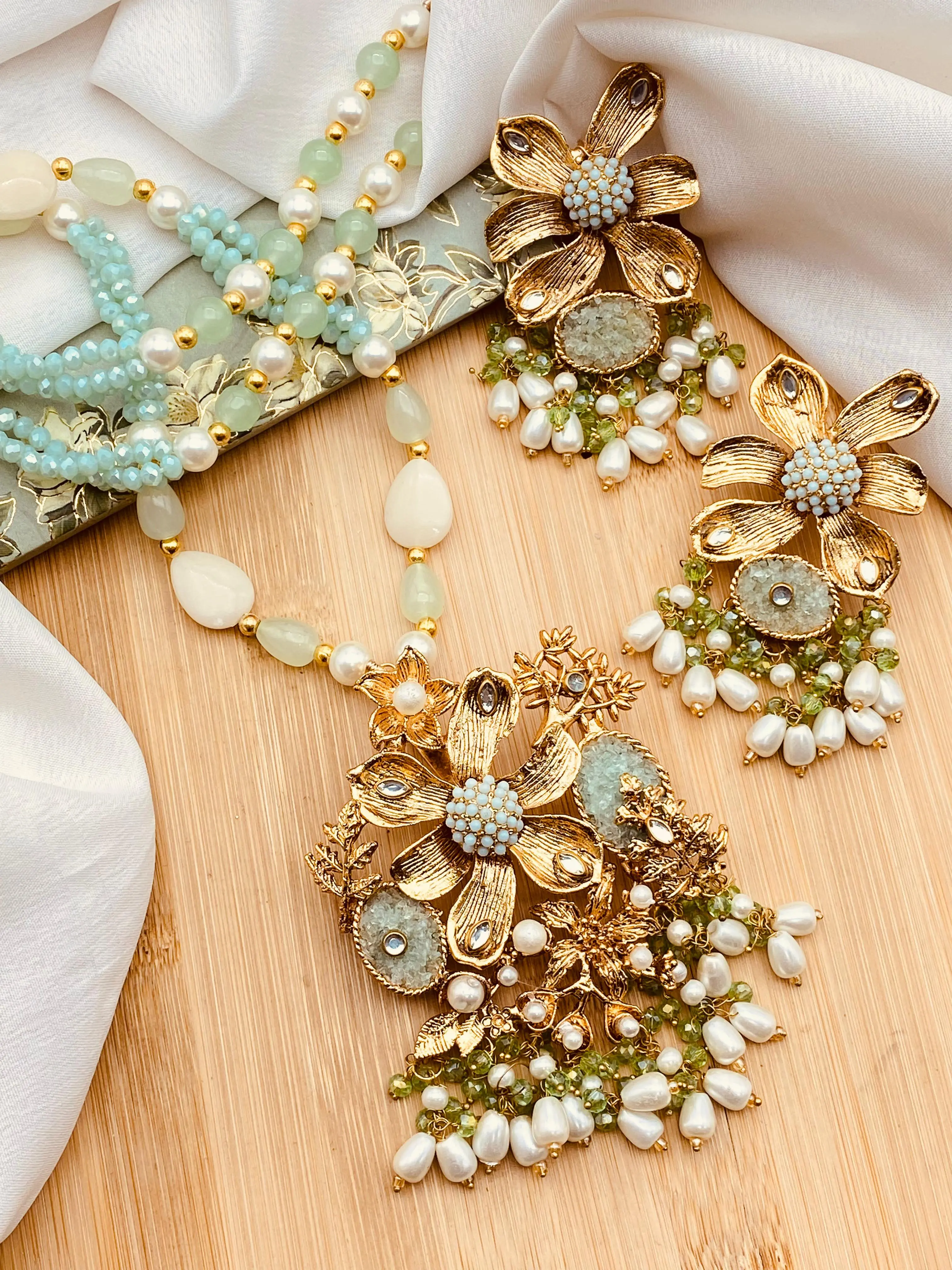 Hanmade Flower Crush Mala set-2067 - Image 5