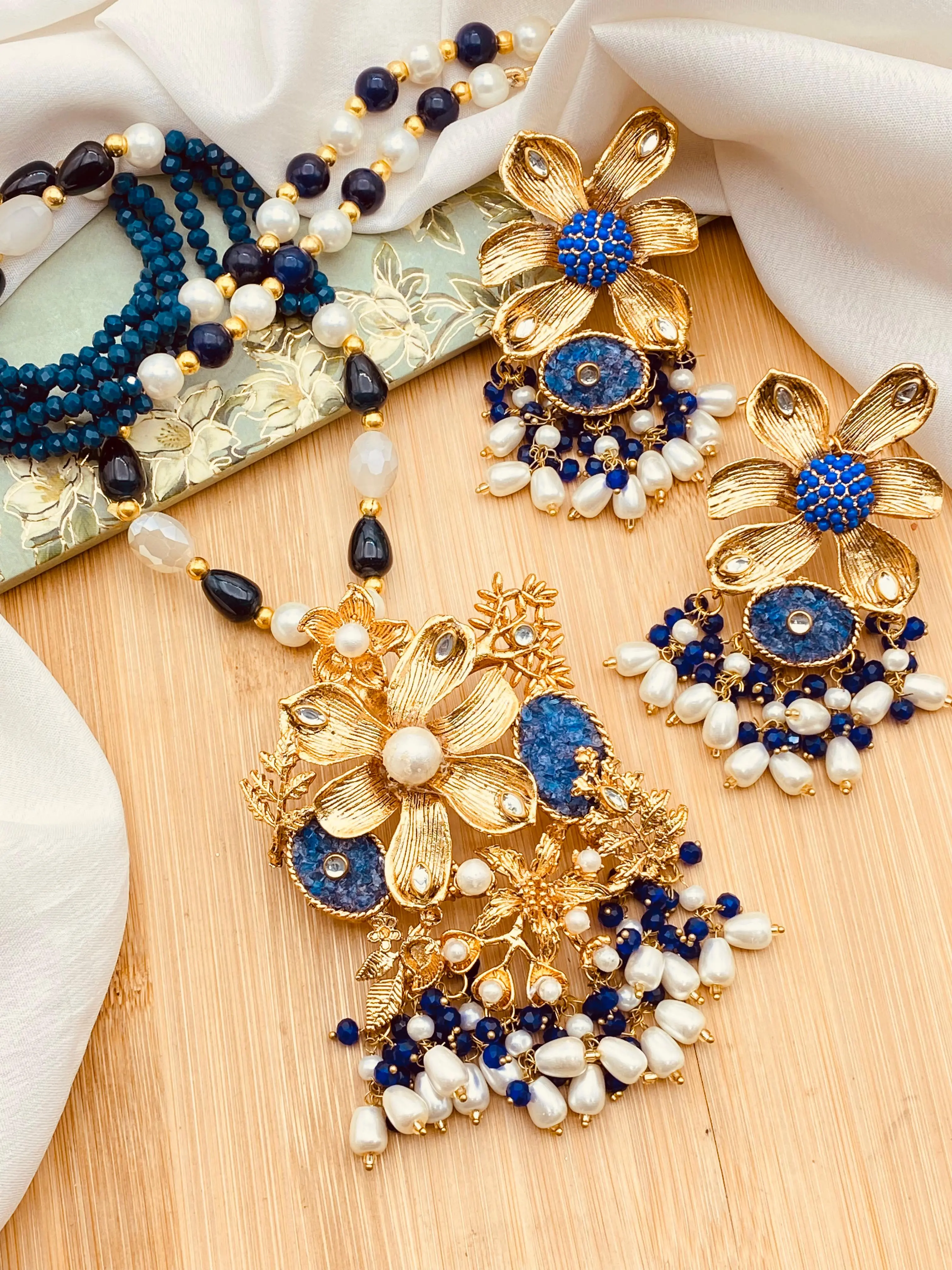 Hanmade Flower Crush Mala set-2067 - Image 6