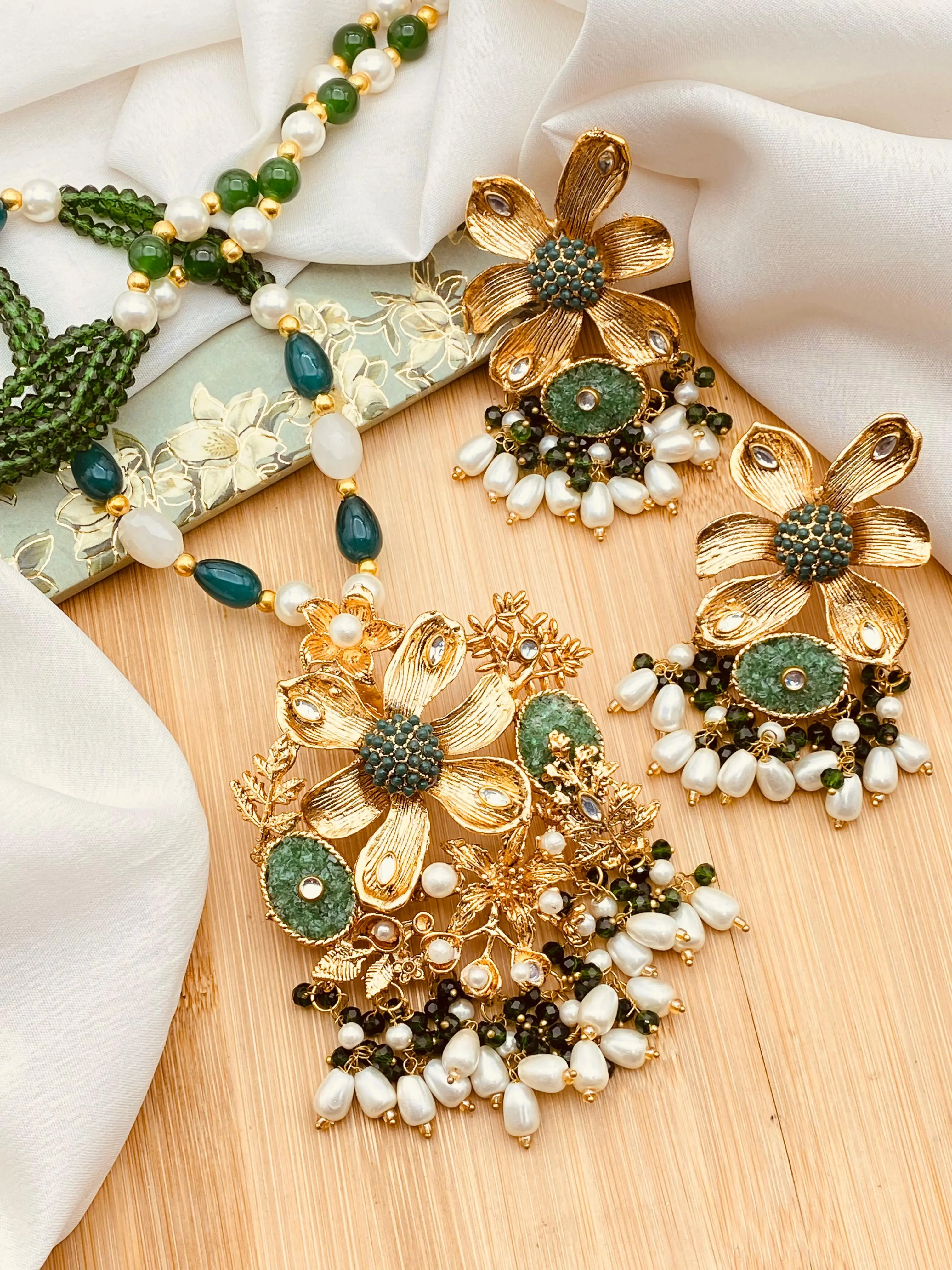 Hanmade Flower Crush Mala set-2067 - Image 7