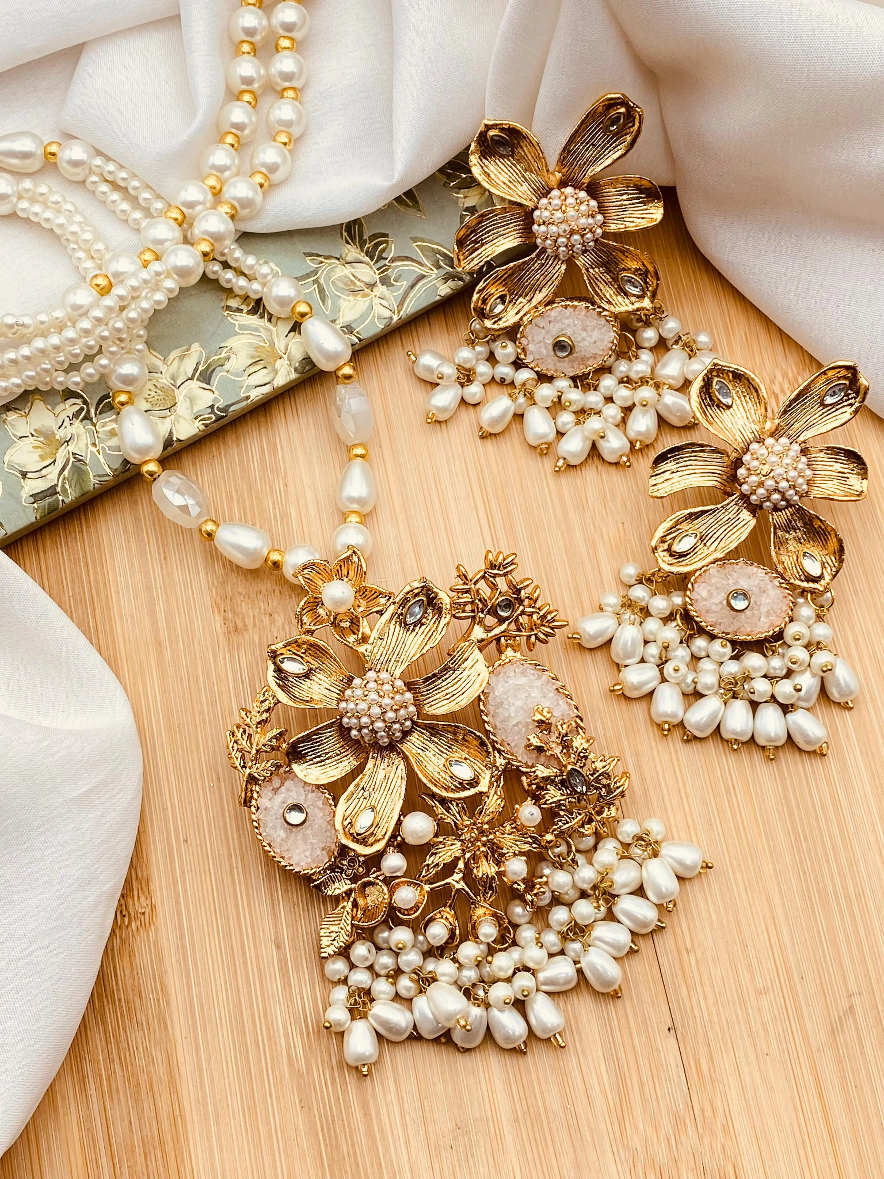 Hanmade Flower Crush Mala set-2067 - Image 8