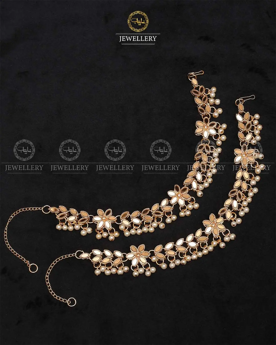 Kundan Anklet pazeb (pair)-2038-Golden - Image 7