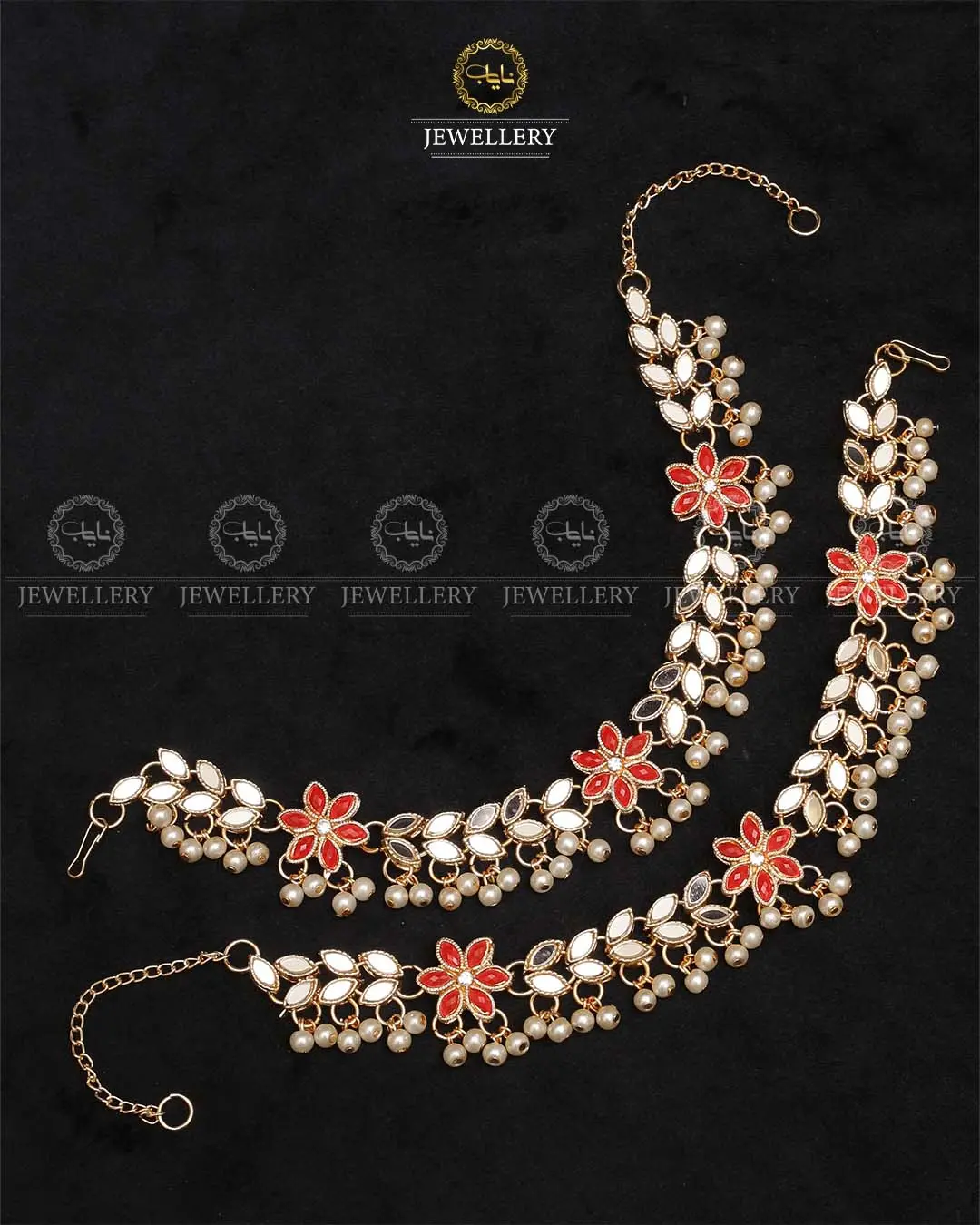 Kundan Anklet pazeb (pair)-2038-Golden - Image 8