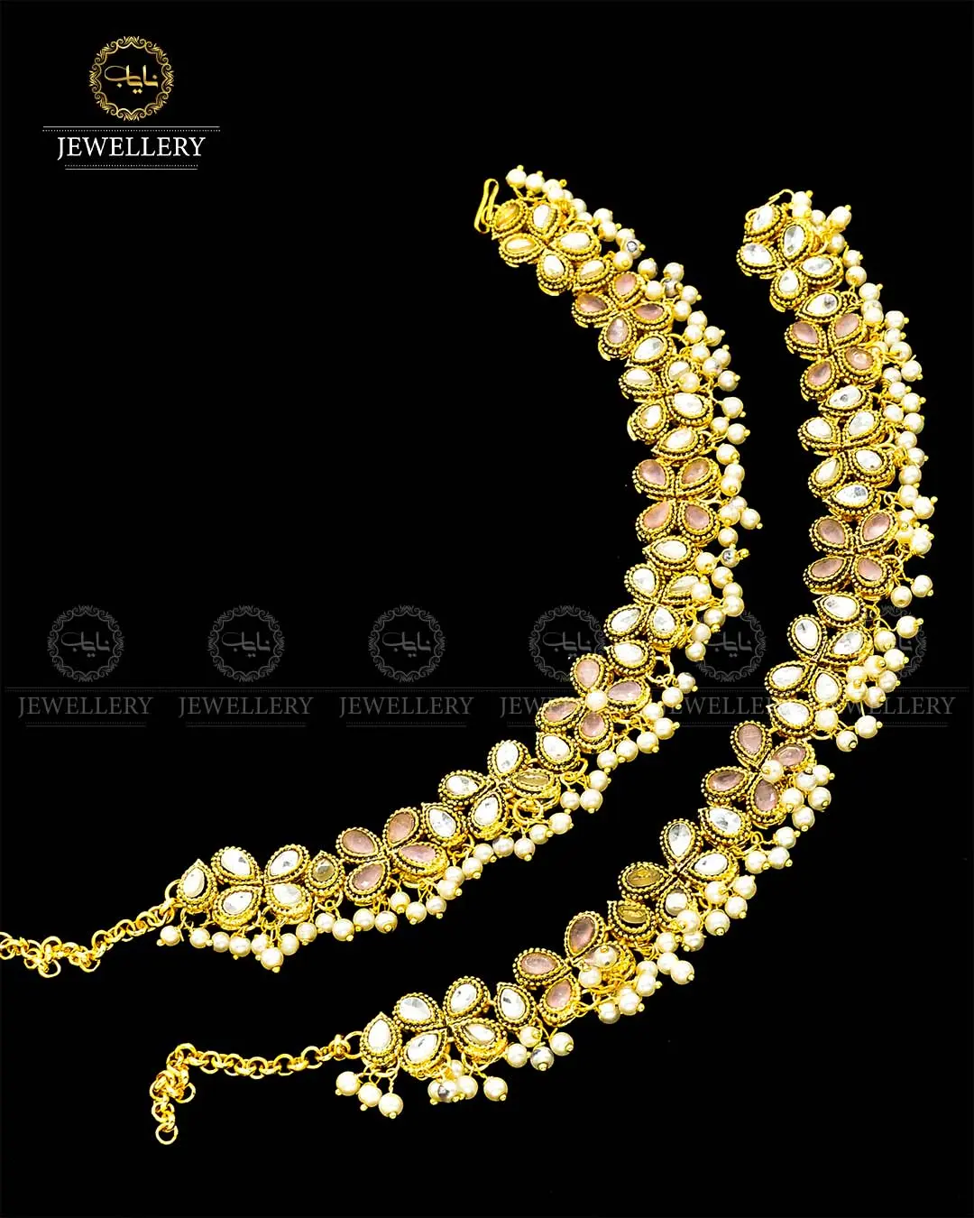 Kundan Anklets (Pazaib) Pair NJ - 1685 - Image 6