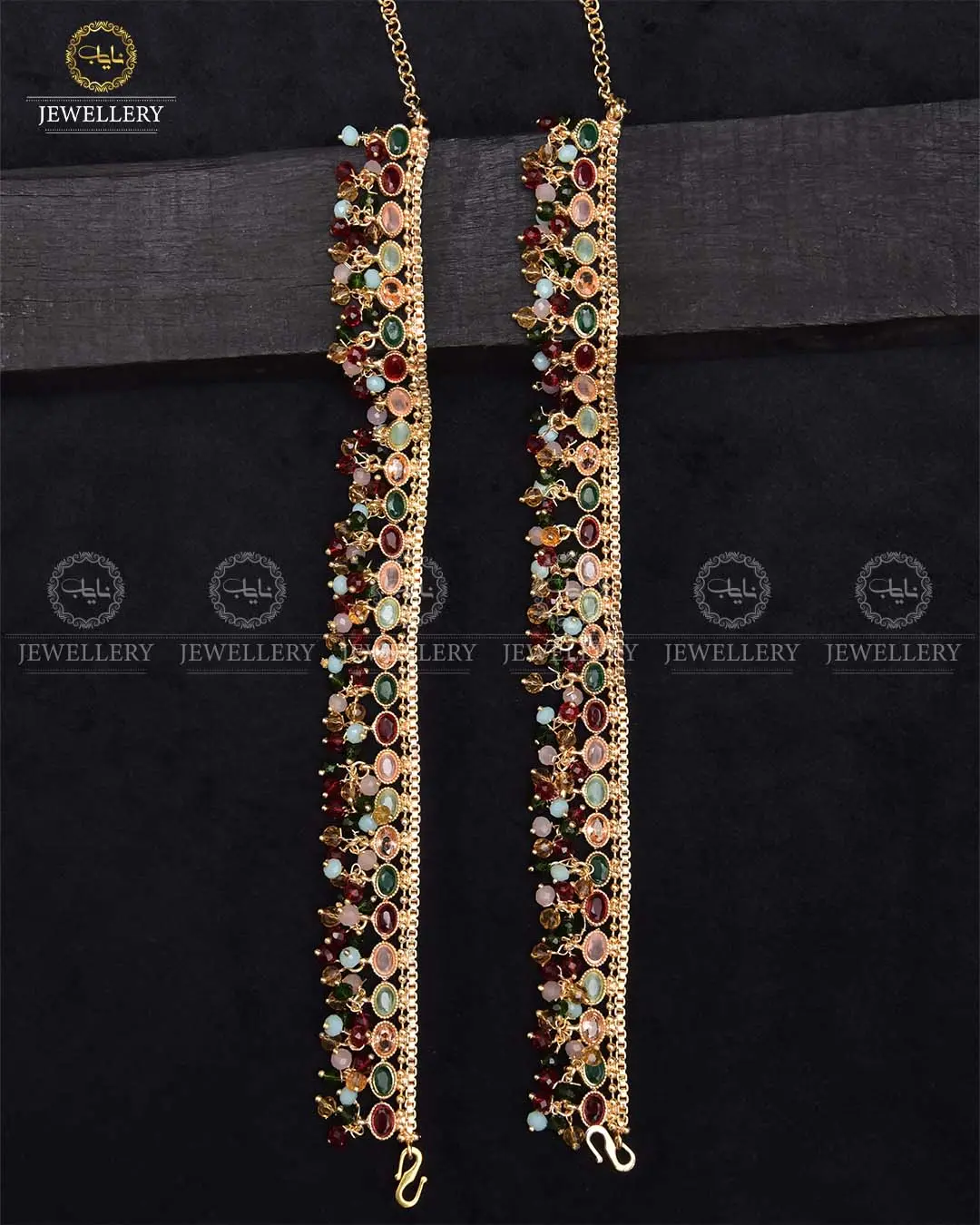Manjoos Zarcon Anklet (Pazaib)-2290-Golden (pair) - Image 4