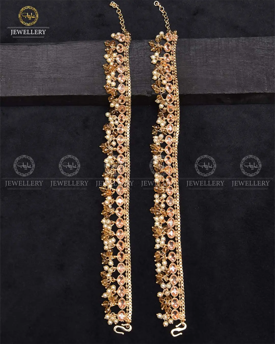 Manjoos Zarcon Anklet (Pazaib)-2290-Golden (pair) - Image 6