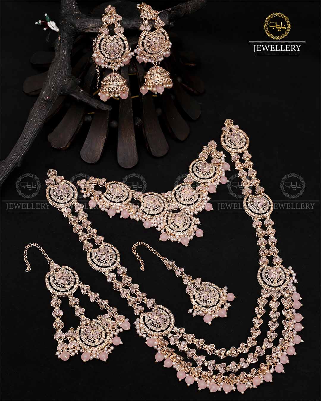 Mughlai Queen 6 pcs Bridal set-2088-Golden - Image 5