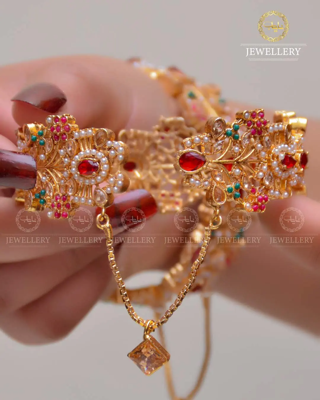 Noratan Openable Bangles (Pair) NJ-1629 - Image 4