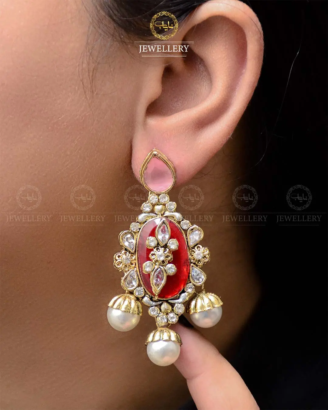 Premium Quality Egyptian Earrings  NJ-1878-G - Image 3