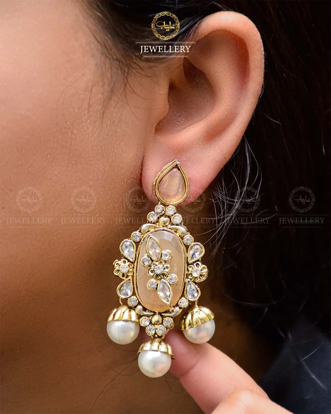 Premium Quality Egyptian Earrings  NJ-1878-G - Image 4