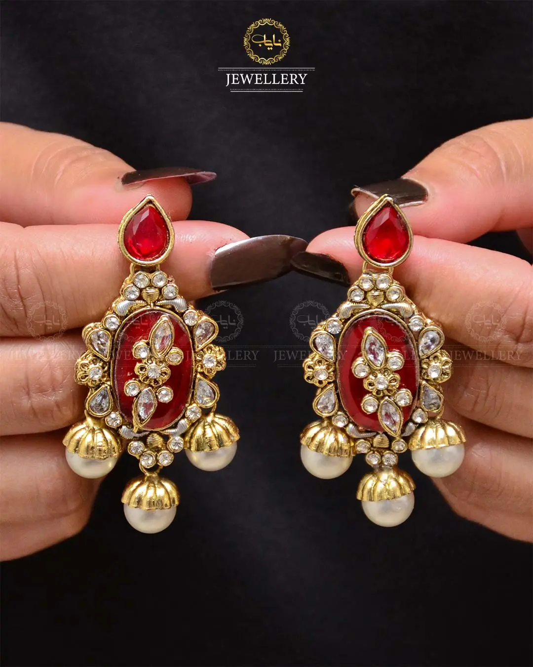 Premium Quality Egyptian Earrings  NJ-1878-G - Image 6
