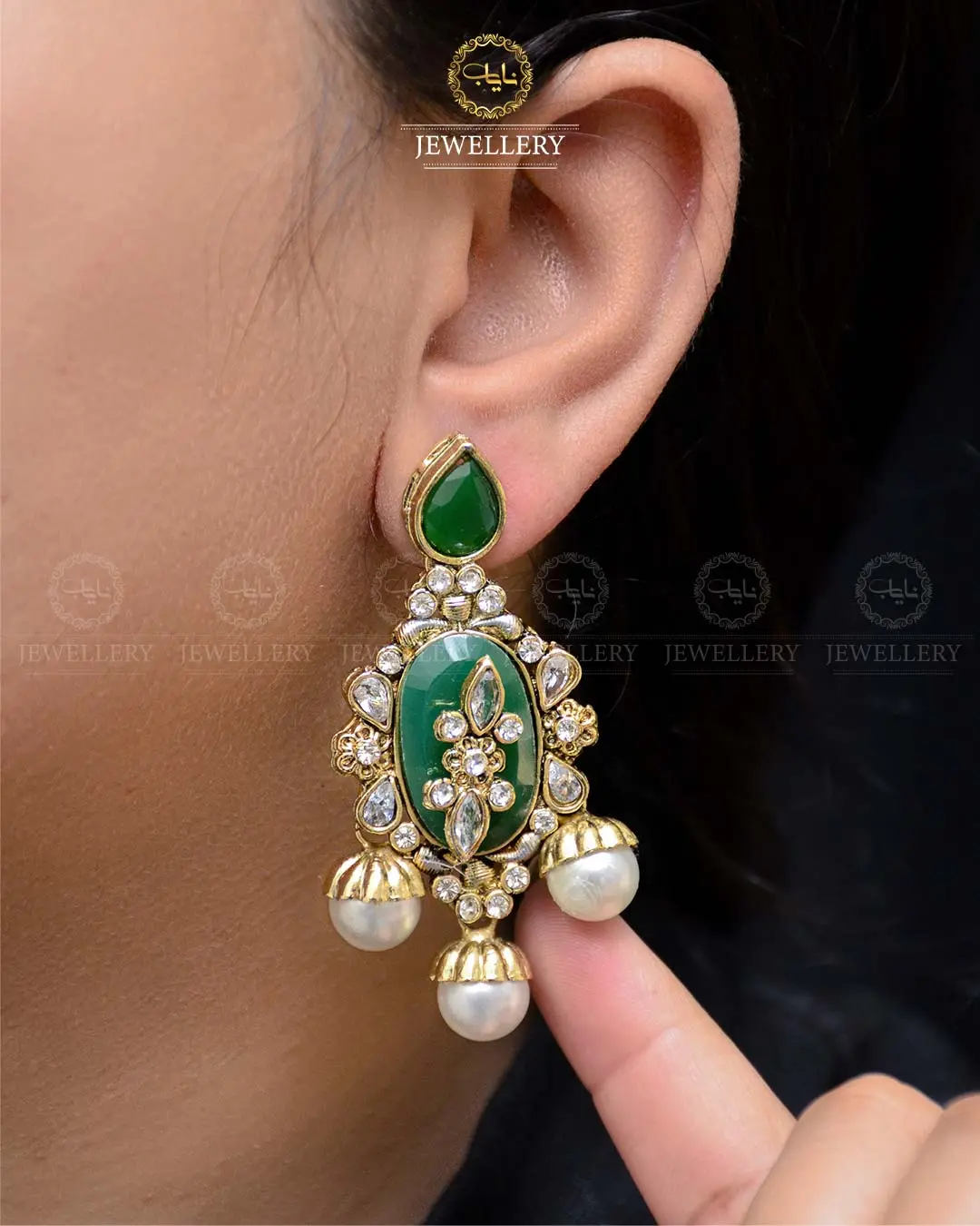 Premium Quality Egyptian Earrings  NJ-1878-G - Image 7
