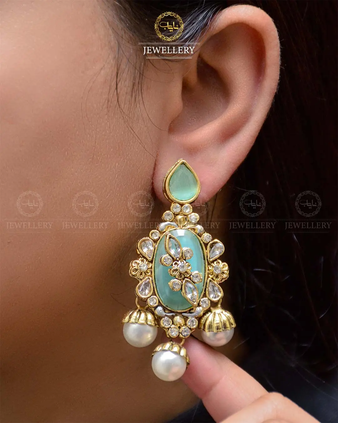 Premium Quality Egyptian Earrings  NJ-1878-G - Image 9