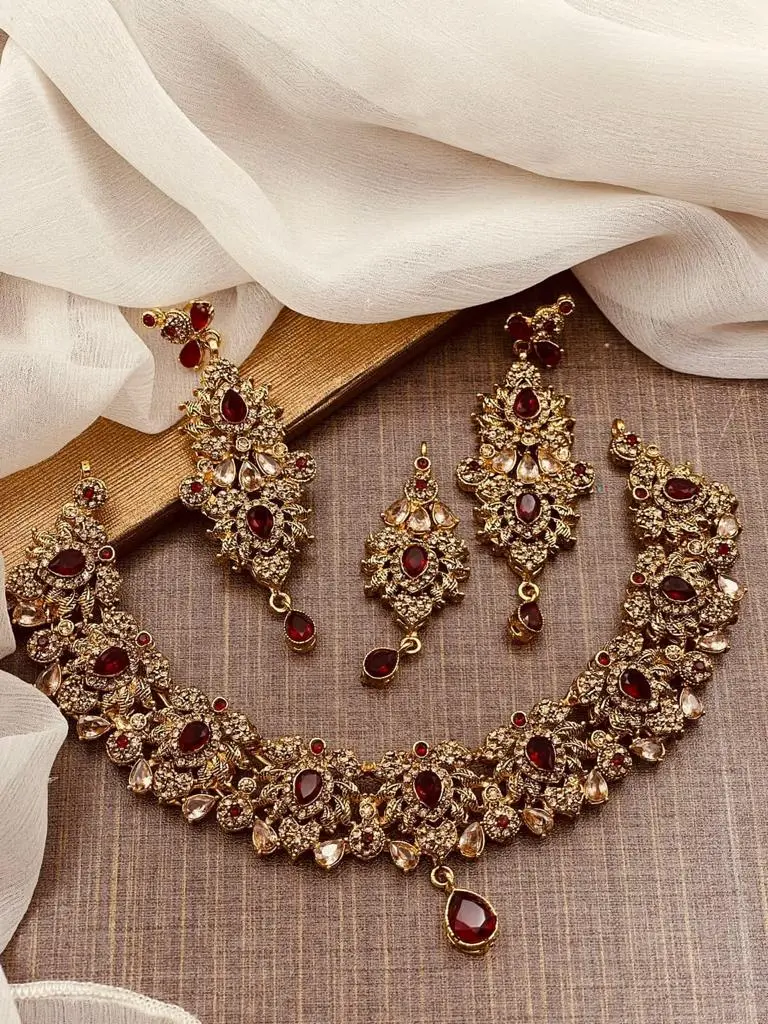 Premium quality Noratan Necklace Set NJ-1027-Golden - Image 3