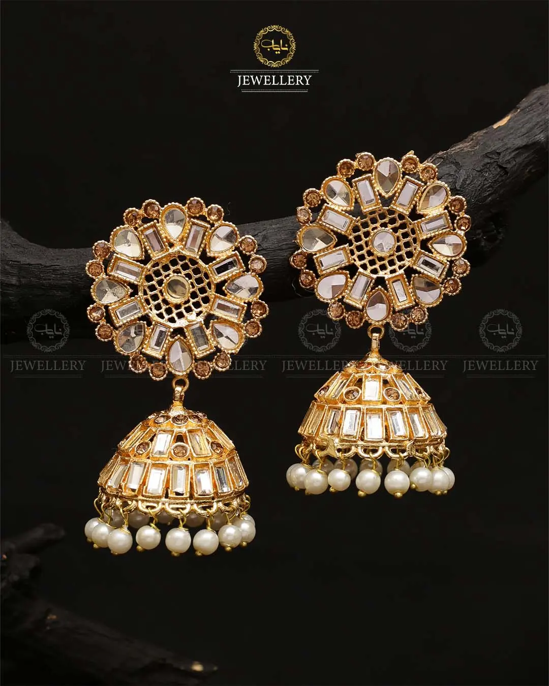 Tapper Flower jhumki-2162-Golden - Image 6