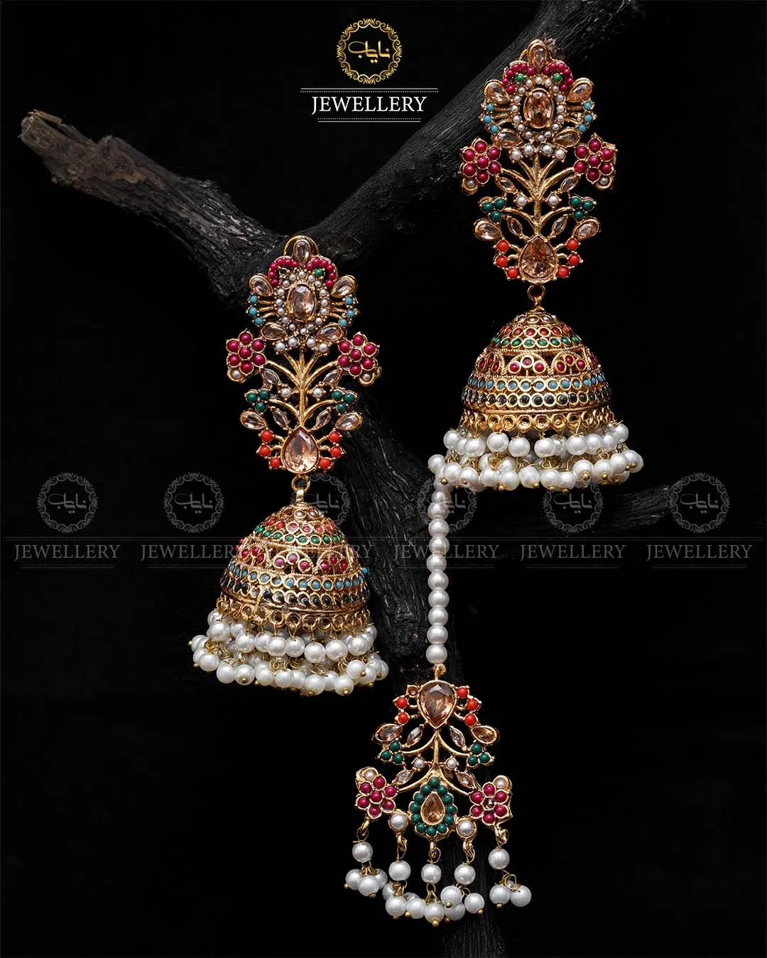 Traditional Noratan Jhumka Tika-2009 - Image 3