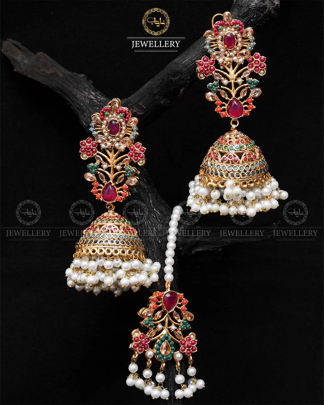 Traditional Noratan Jhumka Tika-2009 - Image 4